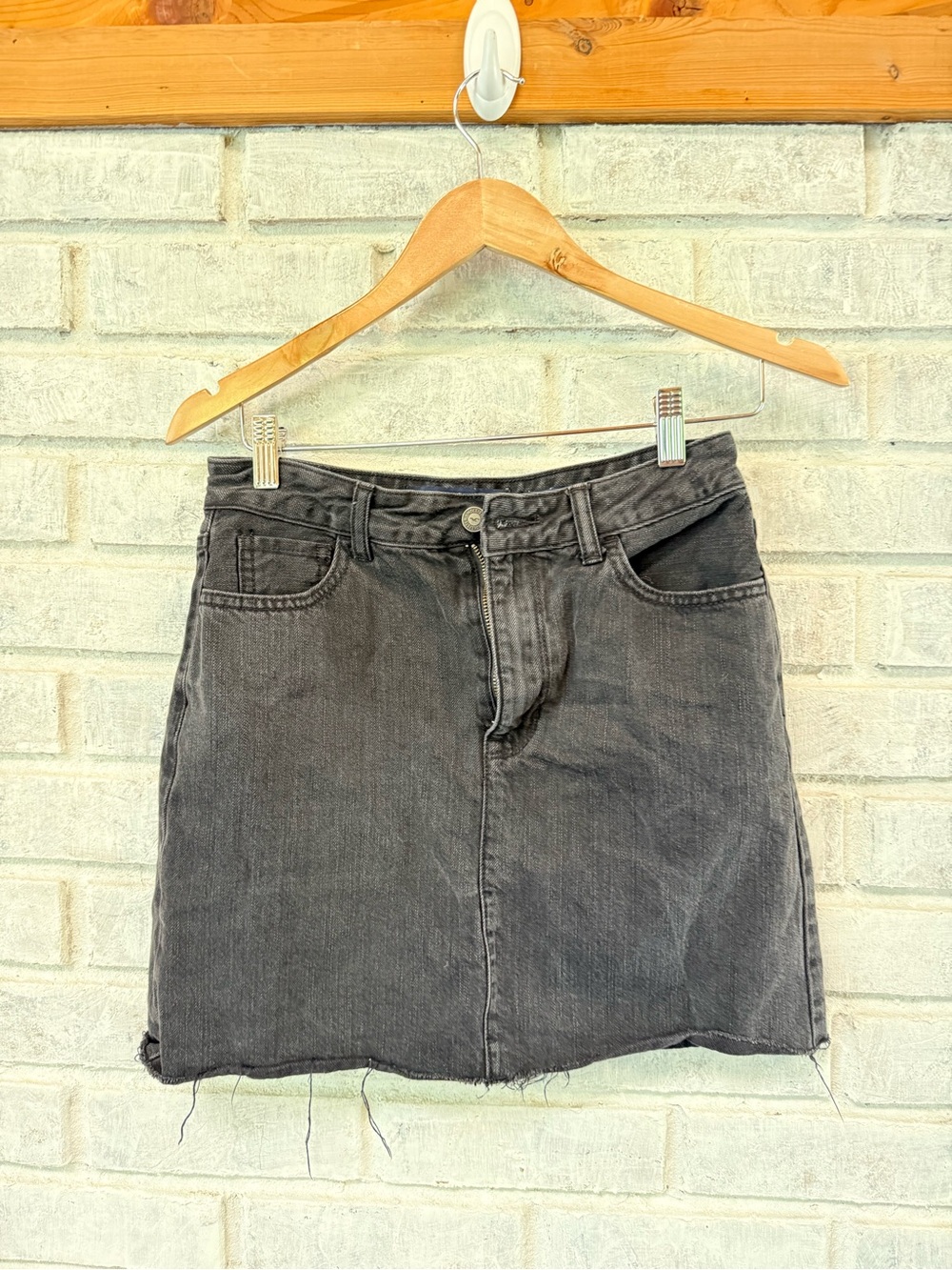Hollister Black Ultra High-Rise Denim Skirt